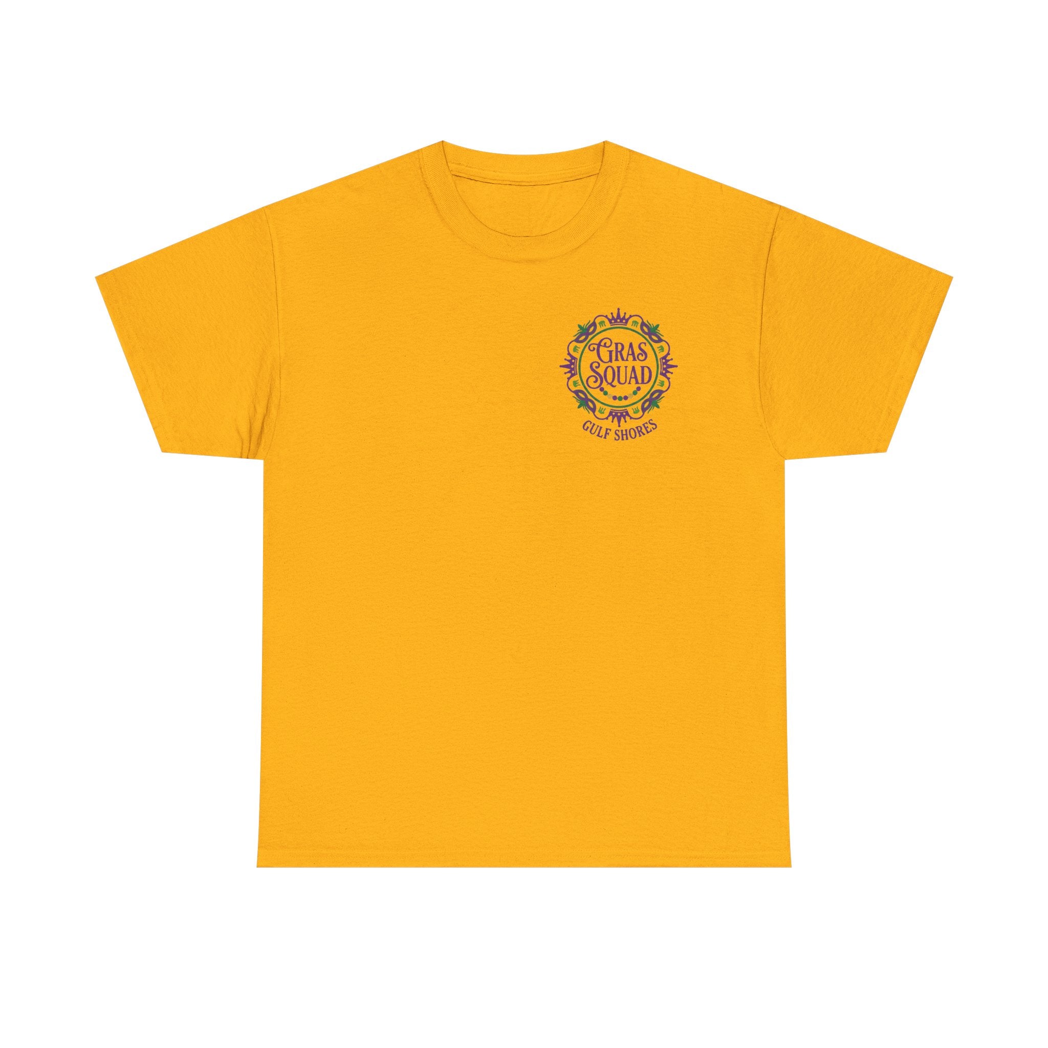 'Gras Squad' Floral Logo Tee — Classic Crew T-Shirt