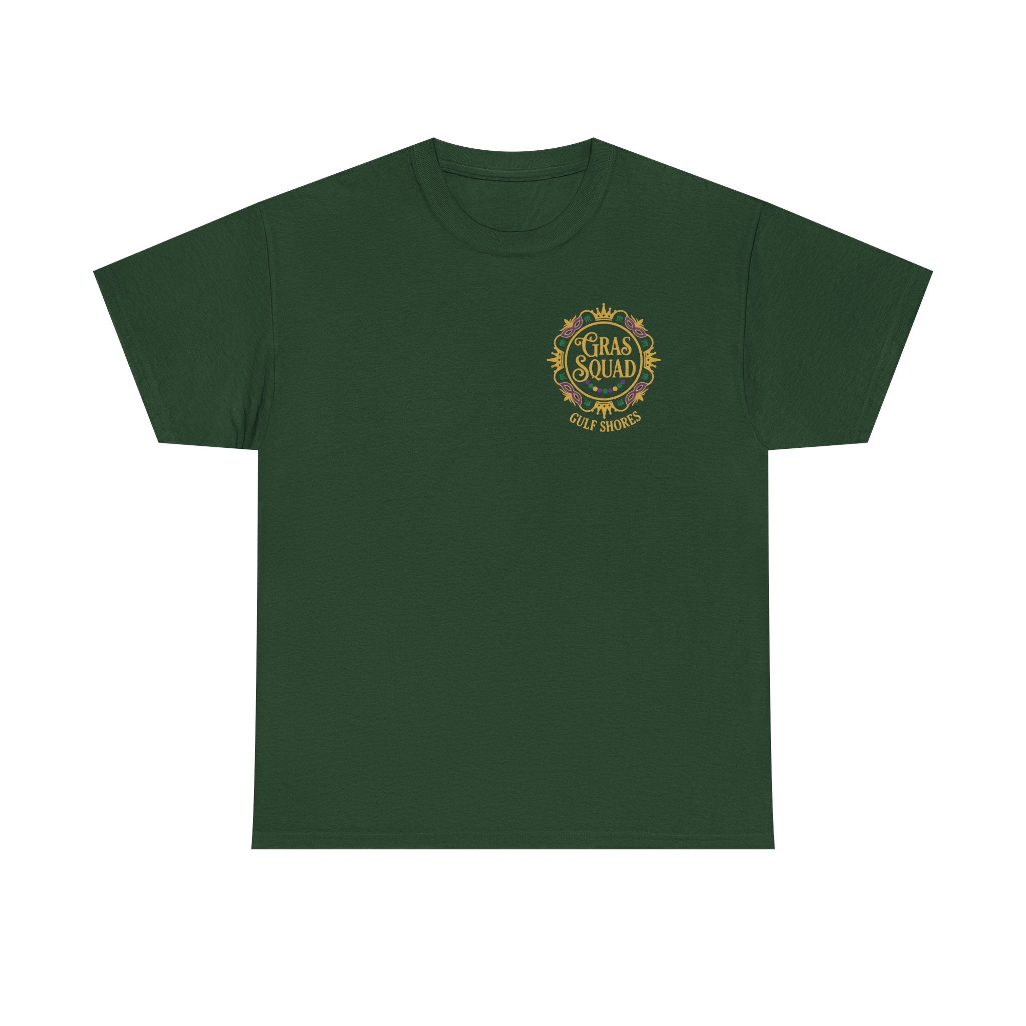 'Gras Squad' Floral Logo Tee — Classic Crew T-Shirt