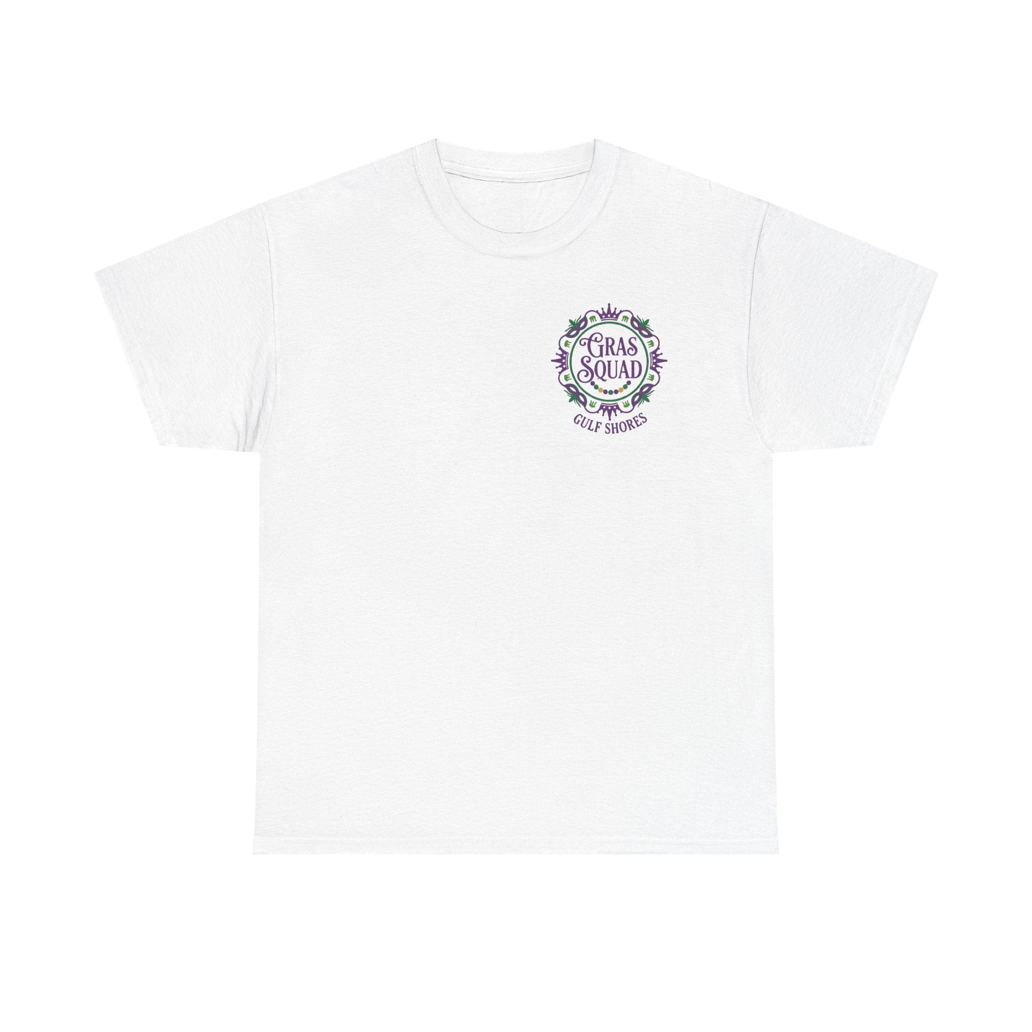 'Gras Squad' Floral Logo Tee — Classic Crew T-Shirt